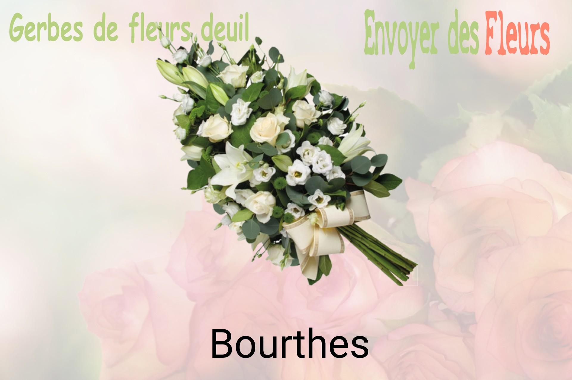 Gerbe de fleurs de deuil livrée à Bourthes